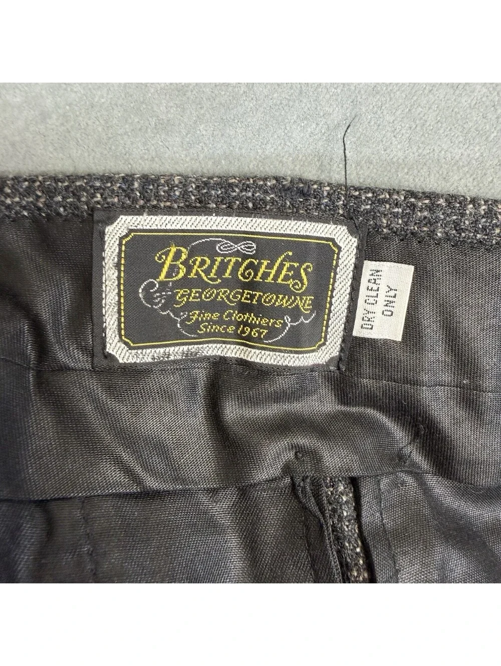 VTG 80s Britches Of Georgetowne Pure Wool Pleated Pants Mens 36x34* Gray Tweed